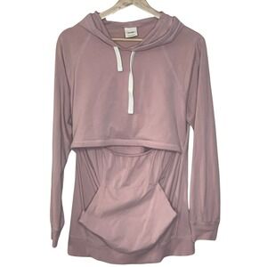 Boob Design Organic Cotton Nursing Hoodie Mauve Pink Maternity Size L